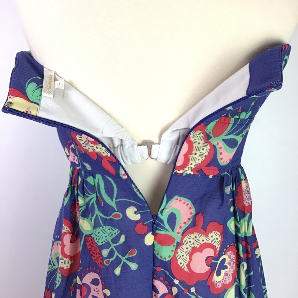 Shoshanna Lotus Strapless Silk Dress - Picture 5 of 8